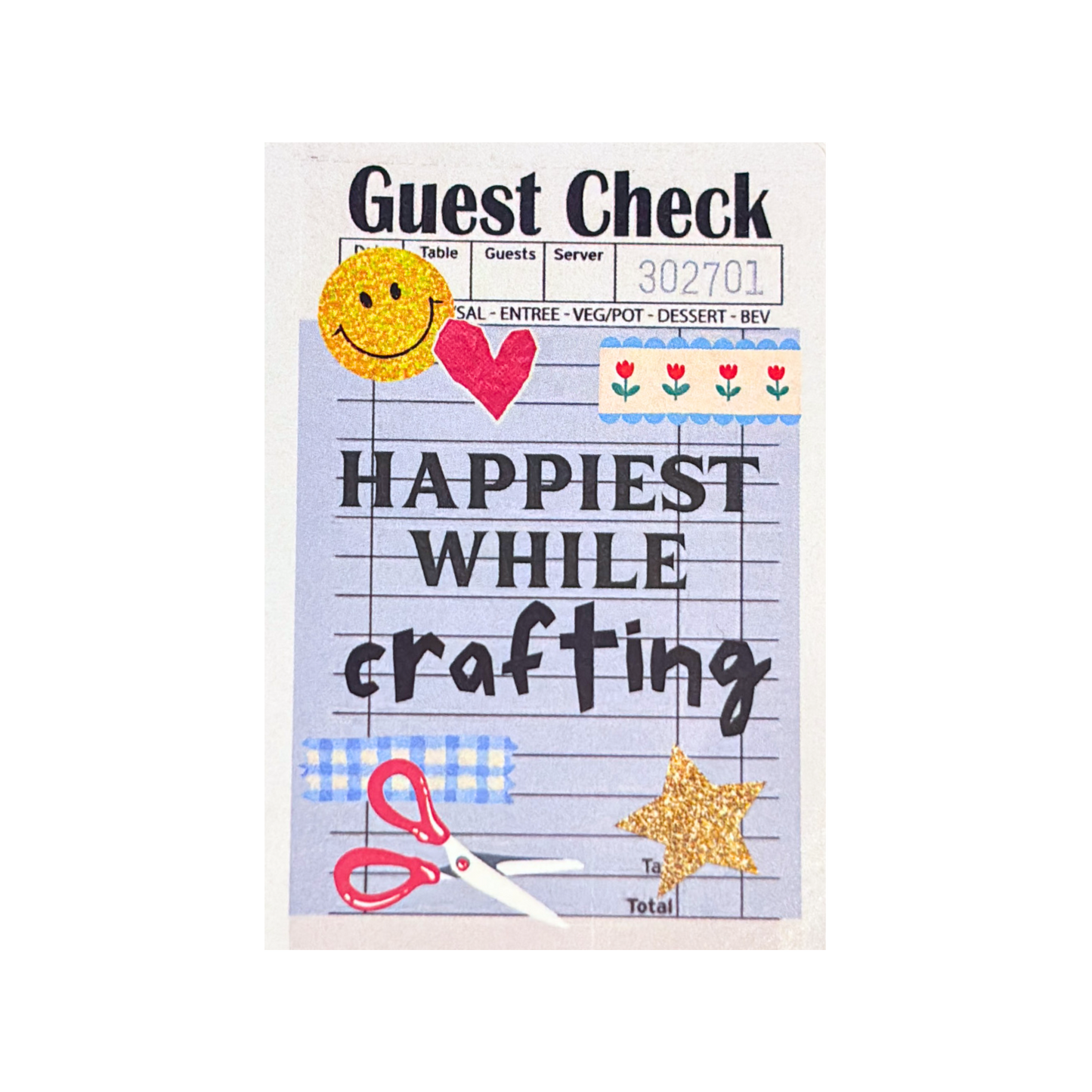 "Happiest while crafting" Sticker