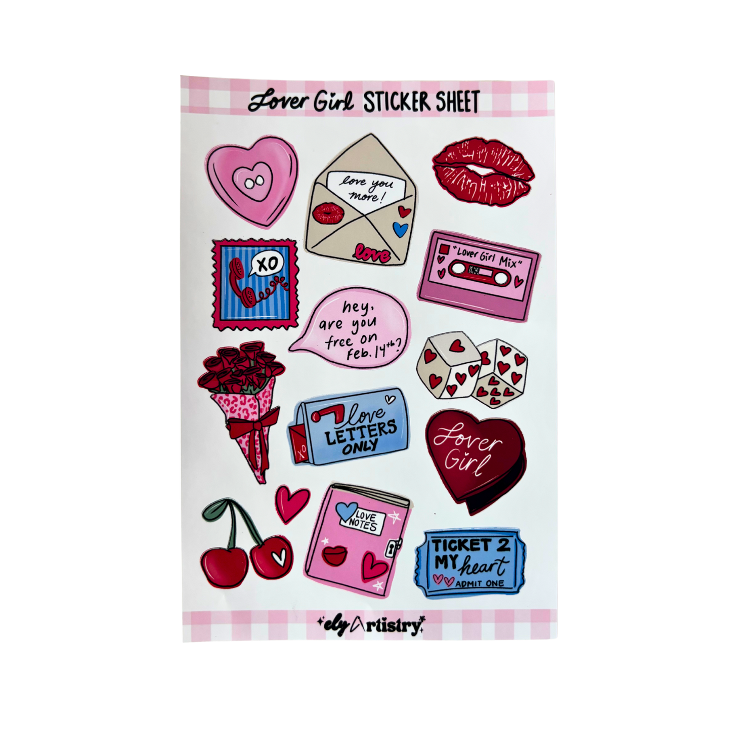 Lover Girl Valentine Sticker Sheet