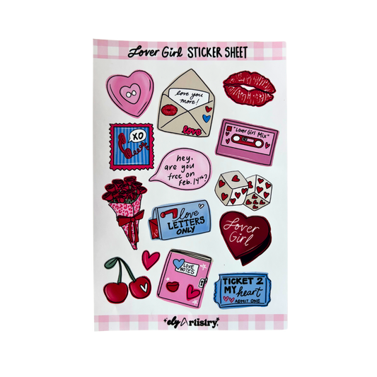 Lover Girl Valentine Sticker Sheet