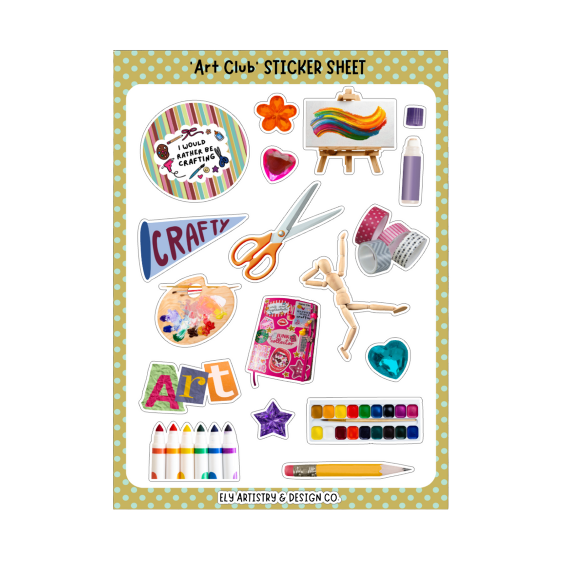 'Art Club' Sticker Sheet