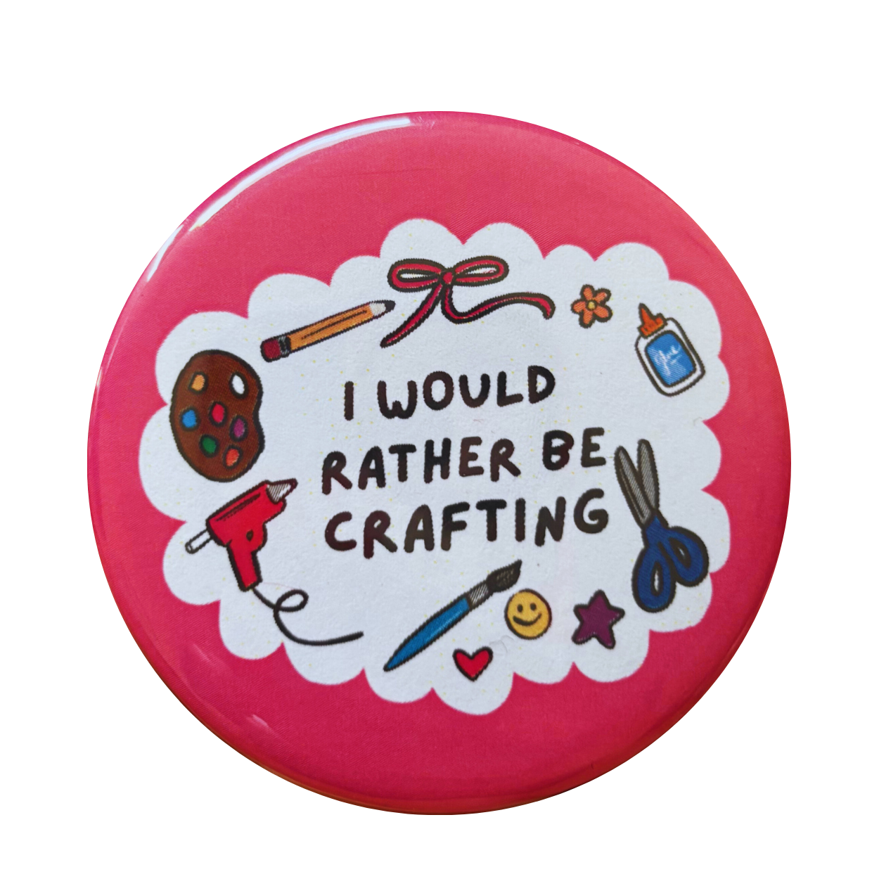 "Rather Be Crafting" Button Pin